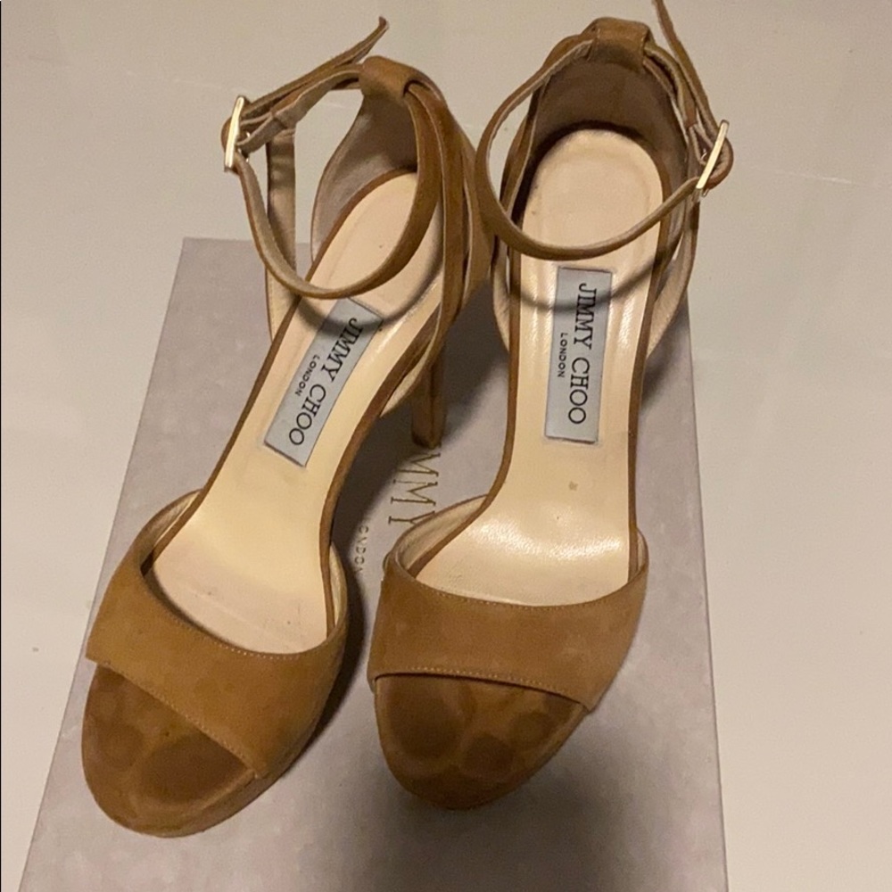Jimmy Choo Kayden Tan Suede Sandals